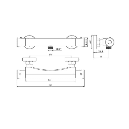 Tailored Bathrooms Thermostatic Easy Fit Bar Mixer Valve (2 styles, Chrome) - Brand New Bathrooms