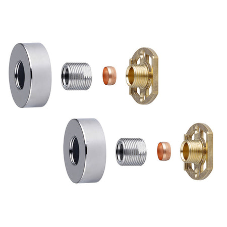 Tailored Bathrooms Easy-Fit Shower Brackets (2 Styles, Chrome) - Brand New Bathrooms