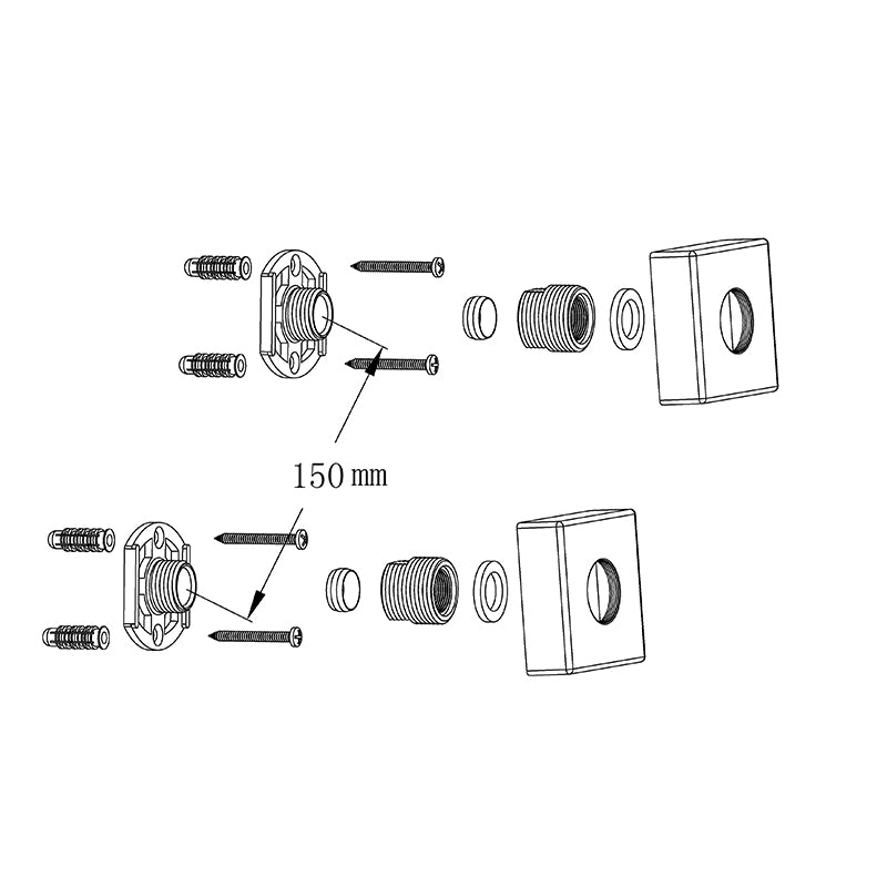 Tailored Bathrooms Easy-Fit Shower Brackets (2 Styles, Chrome) - Brand New Bathrooms