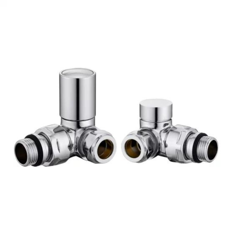 Tailored Bathrooms Corner Towel Rail Radiator Valves (1 size, Chrome) - Brand New Bathrooms