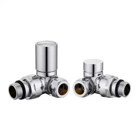 Tailored Bathrooms Corner Towel Rail Radiator Valves (1 size, Chrome) - Brand New Bathrooms