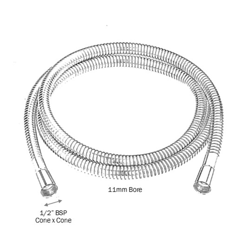 Tailored Bathrooms Plumb Essenitials Hose (2 sizes, Chrome) - Brand New Bathrooms