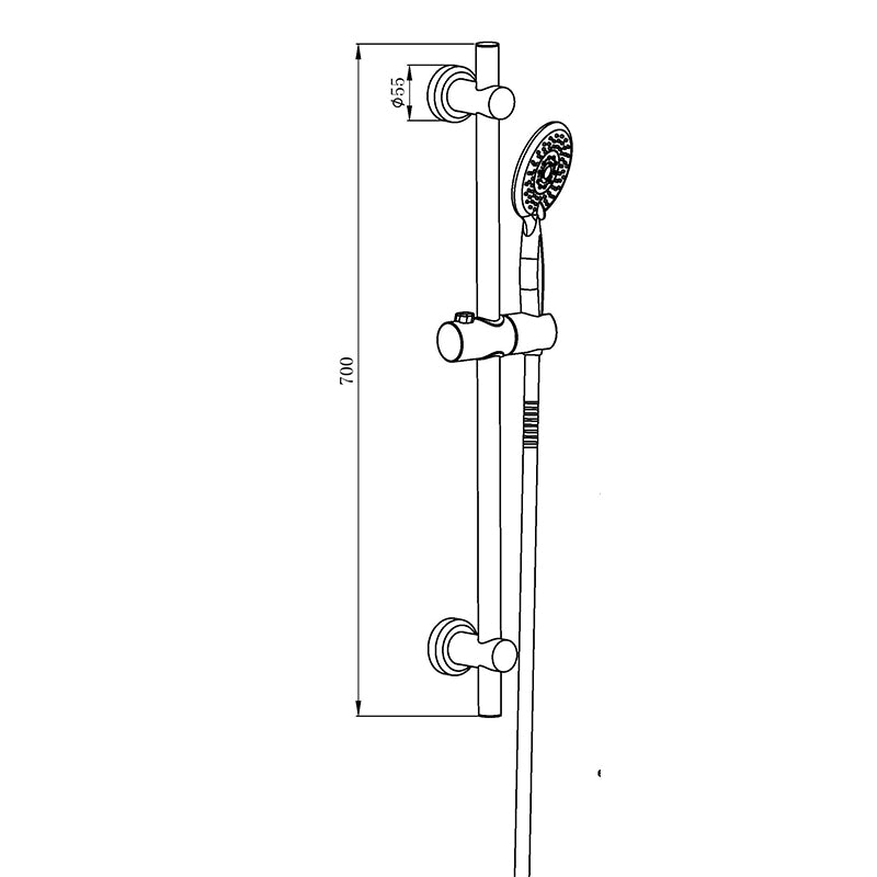 Tailored Bathrooms Retro Fit Riser 3 Function Shower Kit (Chrome) - Brand New Bathrooms