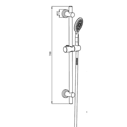 Tailored Bathrooms Retro Fit Riser 3 Function Shower Kit (Chrome) - Brand New Bathrooms