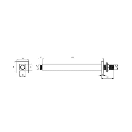 Tailored Bathrooms Shower Ceiling Arm (2 styles, Chrome) - Brand New Bathrooms