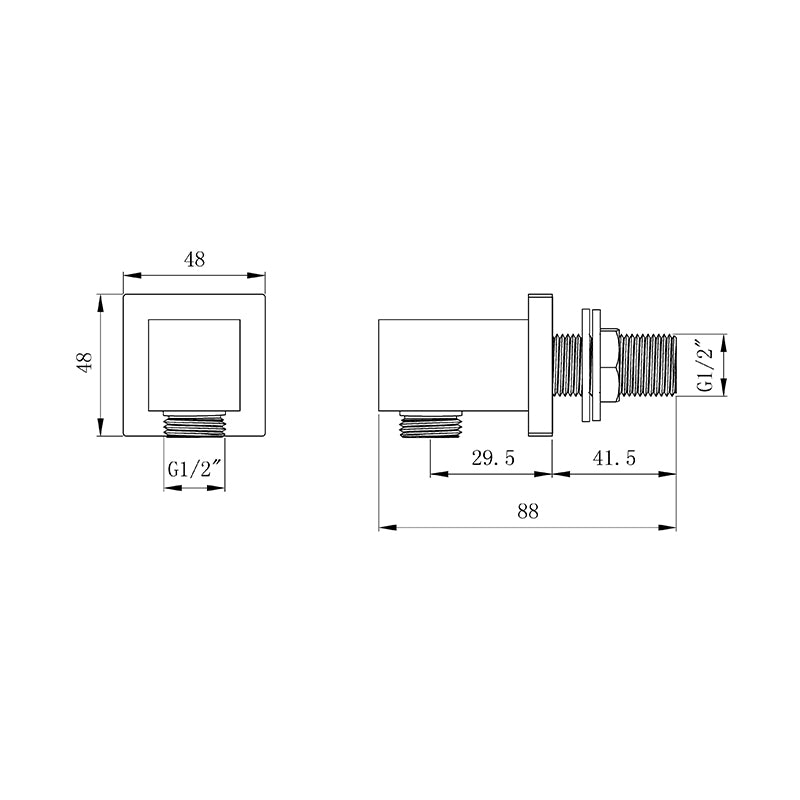 Tailored Bathrooms Shower Wall Outlet Elbow (2 styles, Chrome) - Brand New Bathrooms