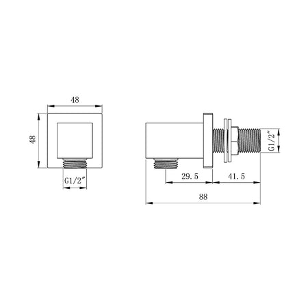 Tailored Bathrooms Shower Wall Outlet Elbow (2 styles, Chrome) - Brand New Bathrooms