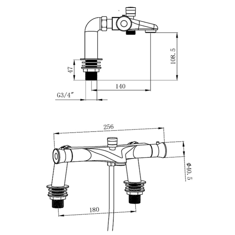 Tailored Bathrooms Thermostatic Bath Filler w/ Bath Legs (1 size, Chrome) - Brand New Bathrooms