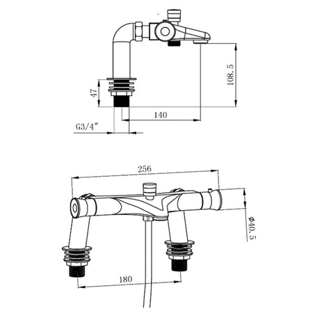 Tailored Bathrooms Thermostatic Bath Filler w/ Bath Legs (1 size, Chrome) - Brand New Bathrooms