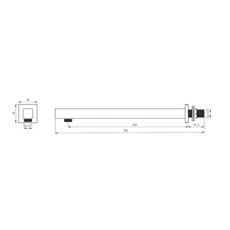 Tailored Bathrooms Shower Wall Outlet Arm (2 styles, Chrome) - Brand New Bathrooms