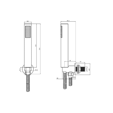 Tailored Bathrooms Brass Shower Elbow Wall Outlet with Handset (2 styles, Chrome) - Brand New Bathrooms