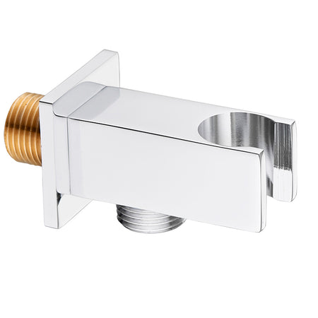 Tailored Bathrooms Shower Wall Outlet Elbow with Handset Holder (2 styles, Chrome) - Brand New Bathrooms