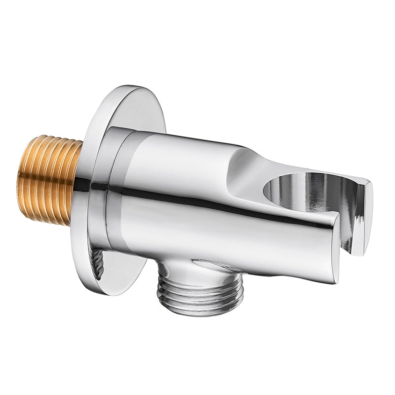 Tailored Bathrooms Shower Wall Outlet Elbow with Handset Holder (2 styles, Chrome) - Brand New Bathrooms