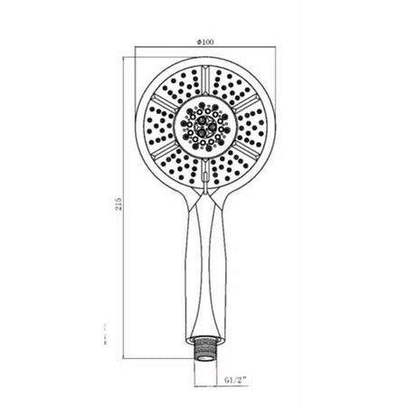 Tailored Bathrooms 3 Mode Shower Handset (Chrome) - Brand New Bathrooms