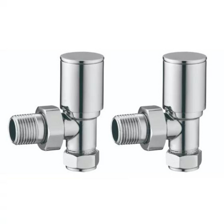 Tailored Bathrooms Modern Round Radiator Valves (2 styles, Chrome) - Brand New Bathrooms