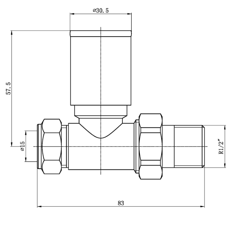 Tailored Bathrooms Modern Round Radiator Valves (2 styles, Chrome) - Brand New Bathrooms