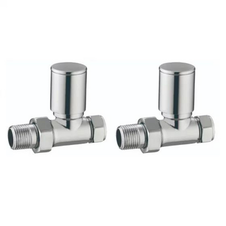 Tailored Bathrooms Modern Round Radiator Valves (2 styles, Chrome) - Brand New Bathrooms