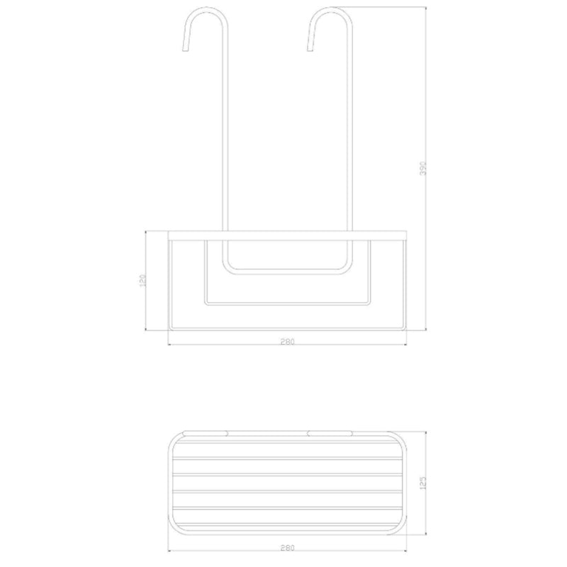 Tailored Bathrooms Shower Mounted Shower Basket (Rectangle) (1 size, Chrome) - Brand New Bathrooms