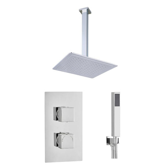 Tailored Bathrooms Concealed Thermostatic 2 Handle 2 Way Shower Kit (2 types, 2 shapes, Chrome) - Brand New Bathrooms