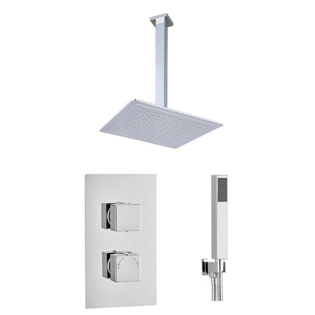Tailored Bathrooms Concealed Thermostatic 2 Handle 2 Way Shower Kit (2 types, 2 shapes, Chrome) - Brand New Bathrooms