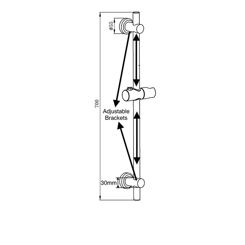 Tailored Bathrooms Combo Retro Riser Rail (Chrome) - Brand New Bathrooms