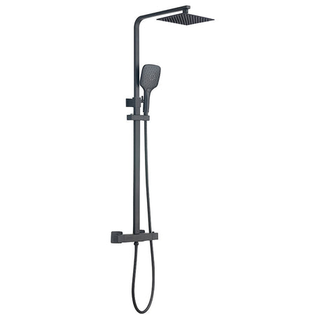 Tailored Bathrooms Menai Premium Thermostatic Overhead Shower Kit (2 styles, Black) - Brand New Bathrooms