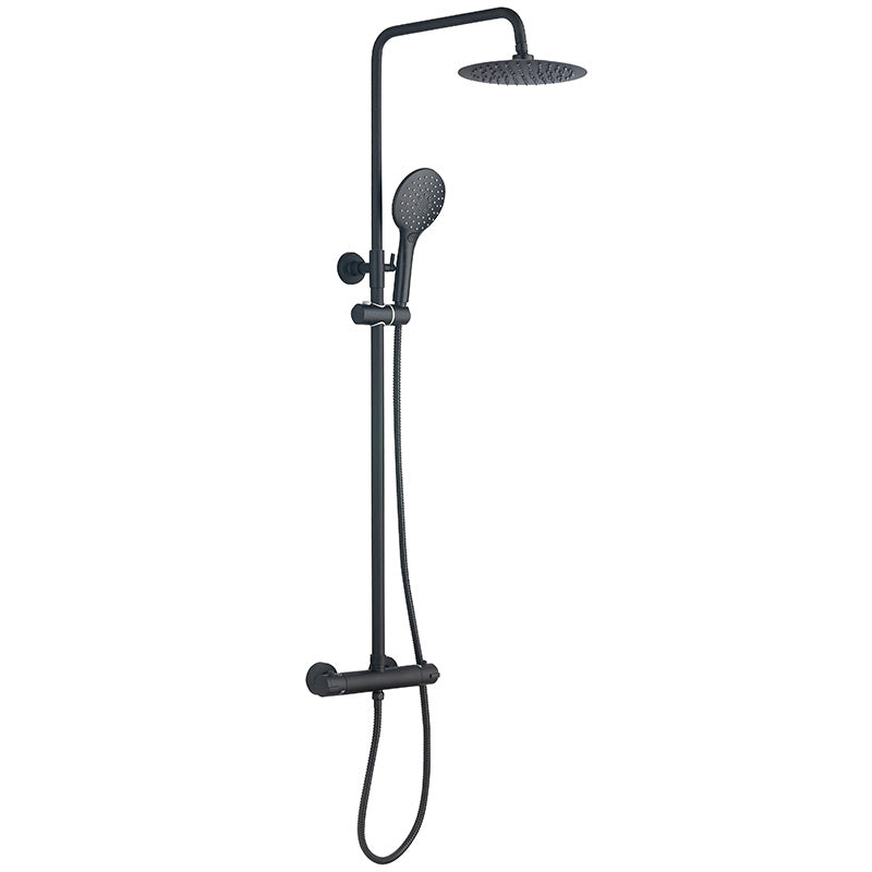 Tailored Bathrooms Menai Premium Thermostatic Overhead Shower Kit (2 styles, Black) - Brand New Bathrooms
