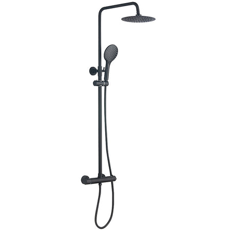 Tailored Bathrooms Menai Premium Thermostatic Overhead Shower Kit (2 styles, Black) - Brand New Bathrooms