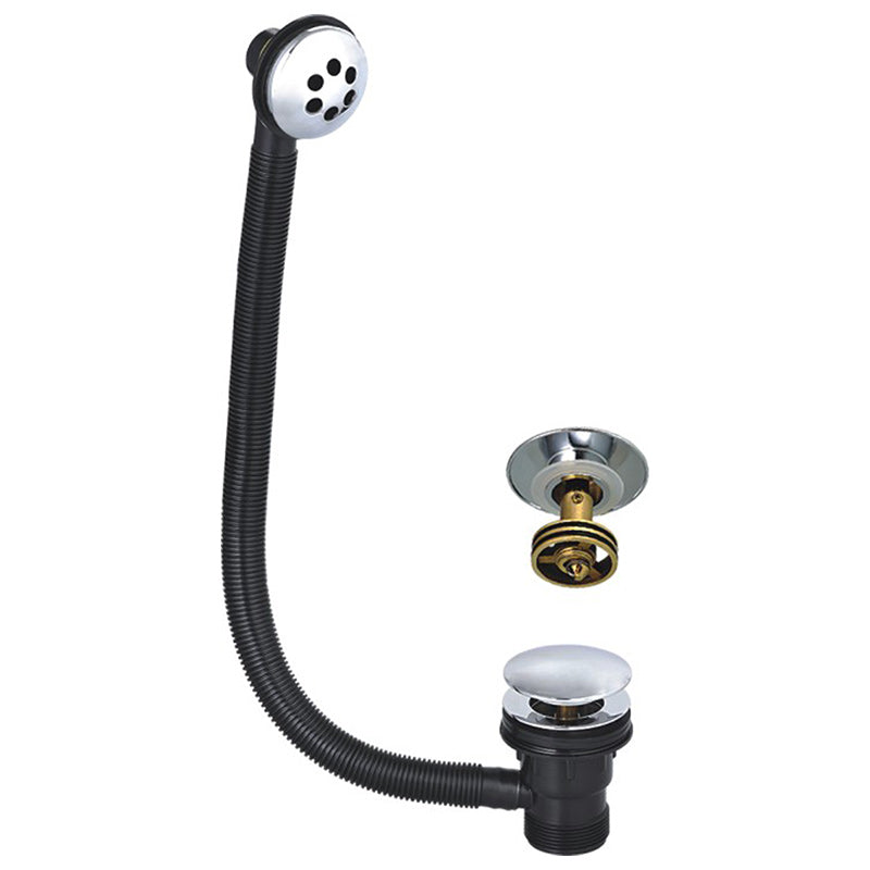 Tailored Bathrooms Round Bath Overflow & Quick Clean Sprung Waste (1 size, Chrome) - Brand New Bathrooms