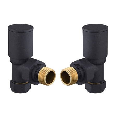 Tailored Bathrooms Modern Round Towel Rail Valves (2 sizes, 2 styles, Anthracite) - Brand New Bathrooms
