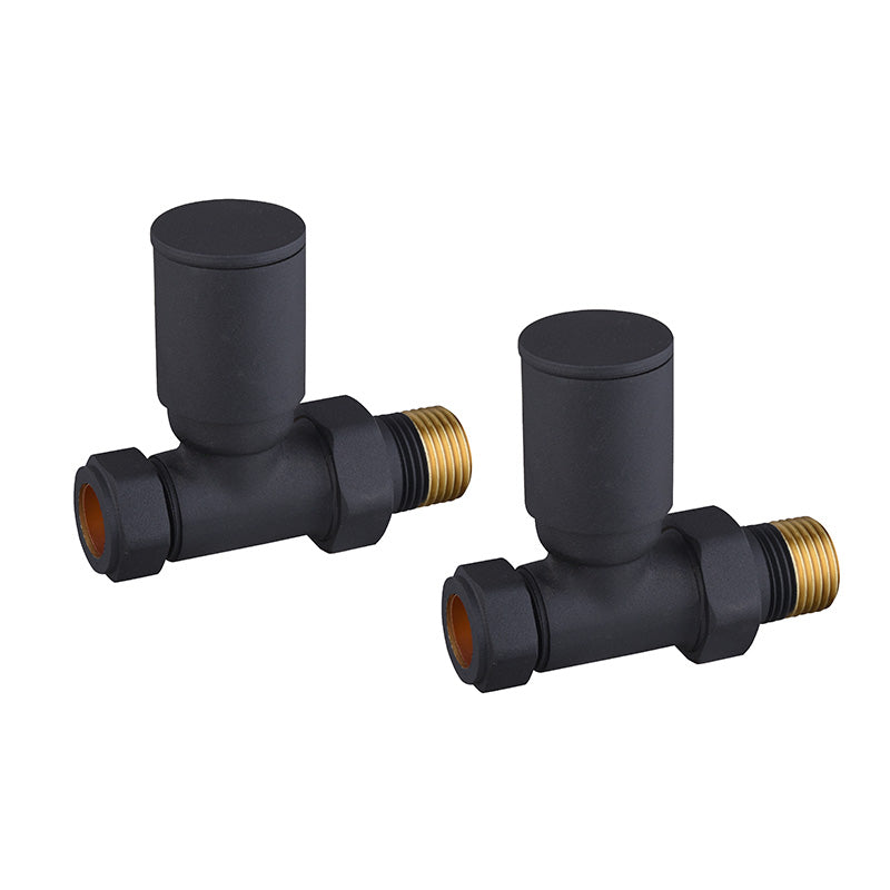 Tailored Bathrooms Modern Round Towel Rail Valves (2 sizes, 2 styles, Anthracite) - Brand New Bathrooms