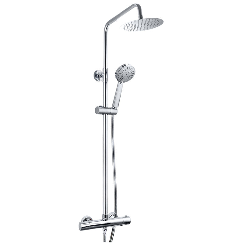 Tailored Bathrooms Plumb Essential Round Overhead Thermostatic Shower Kit (Chrome) - Brand New Bathrooms