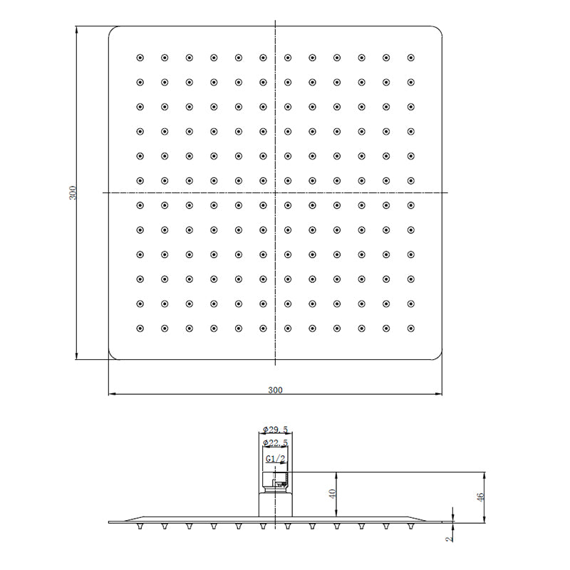 Tailored Bathrooms Stainless Steel Shower Head (2 styles, Chrome) - Brand New Bathrooms