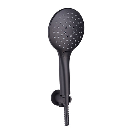 Tailored Bathrooms Orca Shower Wall Outlet Elbow with Bracket, Hose & Handset (2 styles, Black) - Brand New Bathrooms