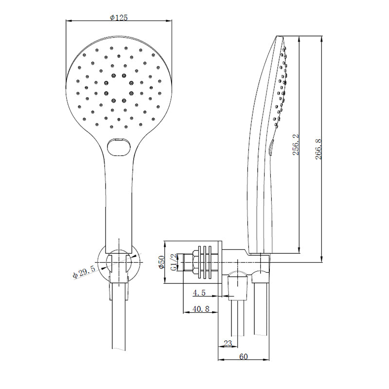 Tailored Bathrooms Orca Shower Wall Outlet Elbow with Bracket, Hose & Handset (2 styles, Black) - Brand New Bathrooms
