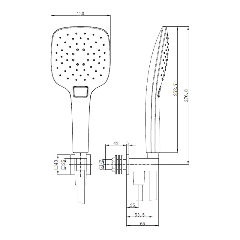 Tailored Bathrooms Orca Shower Wall Outlet Elbow with Bracket, Hose & Handset (2 styles, Black) - Brand New Bathrooms
