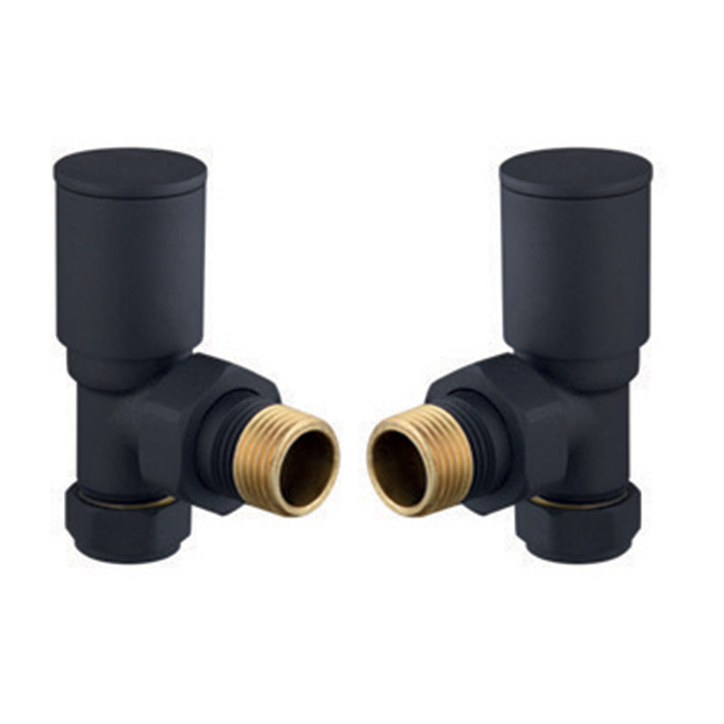 Tailored Bathrooms Modern Round Radiator Valves (2 styles, Black) - Brand New Bathrooms