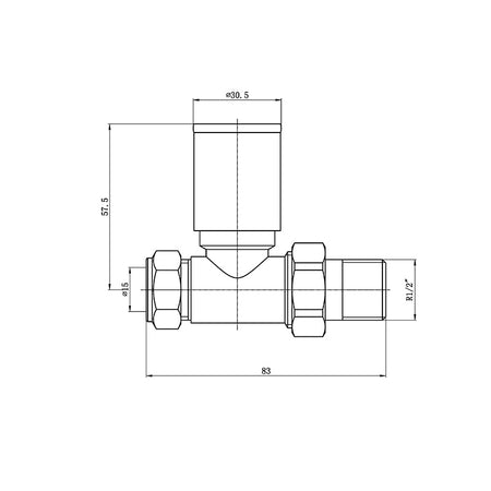 Tailored Bathrooms Modern Round Radiator Valves (2 styles, Black) - Brand New Bathrooms