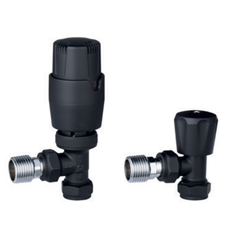 Tailored Bathrooms Thermostatic Controlled Radiator Valve (2 styles, Black) - Brand New Bathrooms