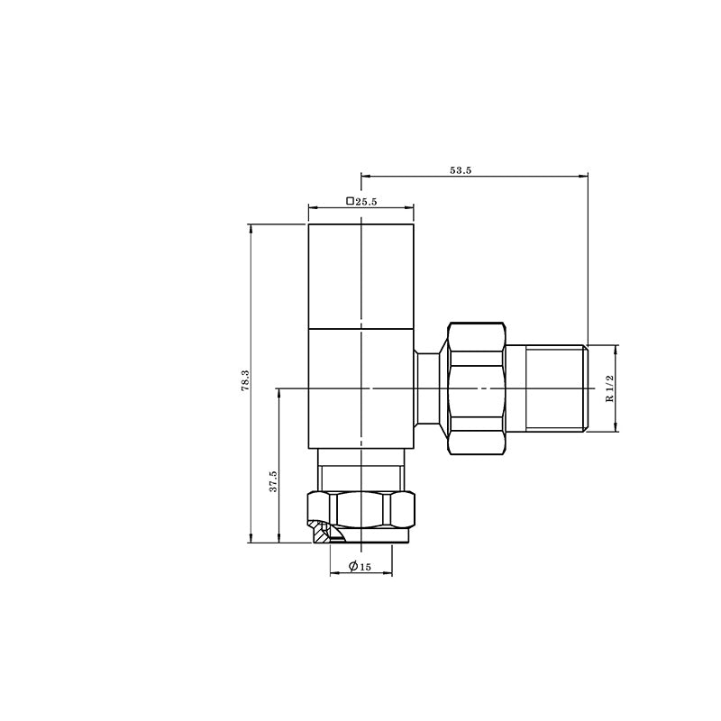 Tailored Bathrooms Cubic Square Radiator Valves (2 styles, Brushed Brass) - Brand New Bathrooms