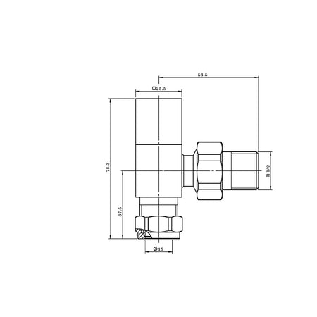 Tailored Bathrooms Cubic Square Radiator Valves (2 styles, Brushed Brass) - Brand New Bathrooms