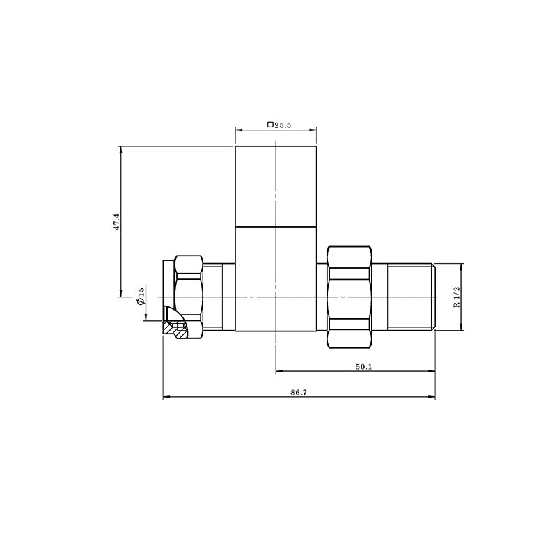 Tailored Bathrooms Cubic Square Radiator Valves (2 styles, Brushed Brass) - Brand New Bathrooms