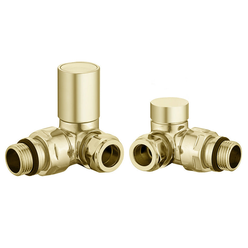 Tailored Bathrooms Corner Towel Rail Radiator Valve (Brushed Brass) - Brand New Bathrooms
