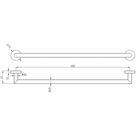 Tailored Bathrooms Melbourne Round Single Towel Bar (1 size, 3 colours) - Brand New Bathrooms