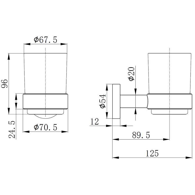 Tailored Bathrooms Melbourne Round Tumbler & Holder (3 colours) - Brand New Bathrooms
