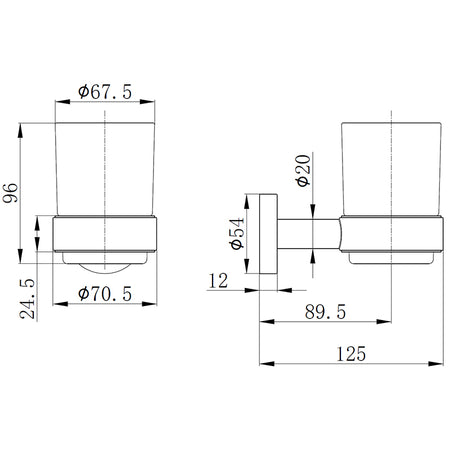 Tailored Bathrooms Melbourne Round Tumbler & Holder (3 colours) - Brand New Bathrooms