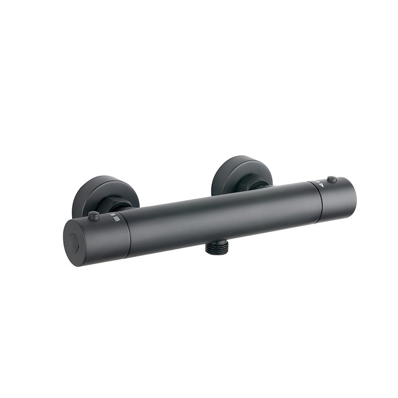 Tailored Bathrooms Round Exposed Thermostatic Bar Valve w. Easy Fit Kit (Black) - Brand New Bathrooms
