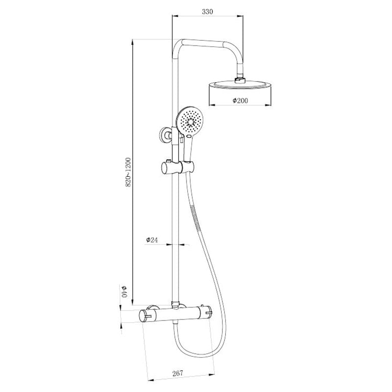 Tailored Bathrooms Menai Premium Square Overhead Shower Kit (2 styles, 2 colours) - Brand New Bathrooms
