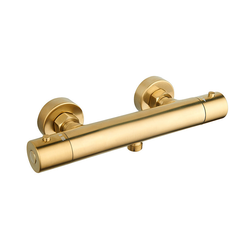 Tailored Bathrooms Round Exposed Thermostatic Bar Valve w. Easy Fit Kit (Brushed Brass) - Brand New Bathrooms