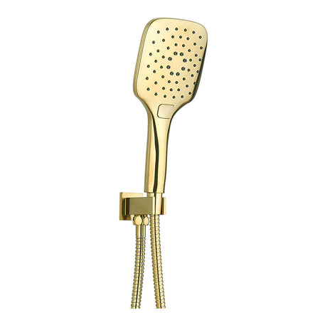 Tailored Bathrooms Shower Wall Outlet Elbow w. Bracket, Hose & Handset (2 styles, Brushed Brass) - Brand New Bathrooms